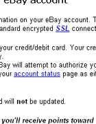 eBay - please update your account information