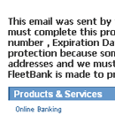 Fleet Bank Email Verification Required