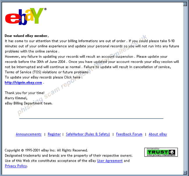 Error Billing Issue (EBAY)