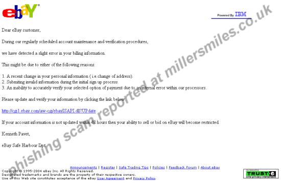 eBay Important Account Information 