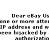 eBay email hoax scam - Unauthorised eBay Account Access 